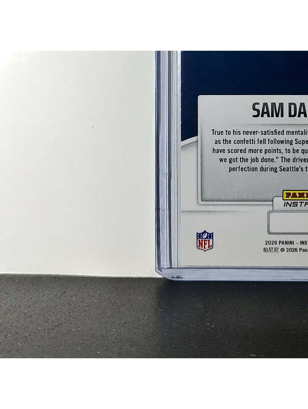 Sam Darnold 2026 Panini NFL Super Bowl LIX Champions #3 Card Seattle Seahawks